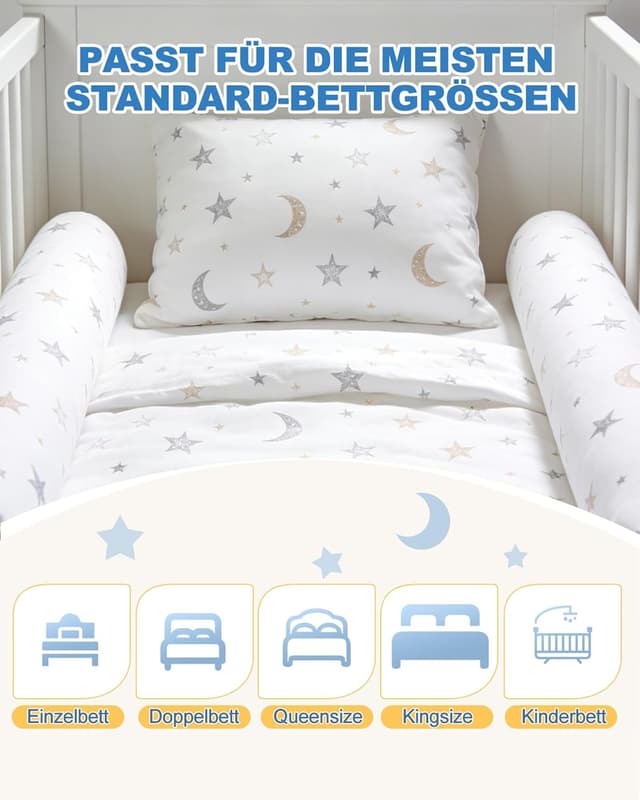 Detalle de Oiomniv aufblasbares Bettschutzgitter (2er-Set) – tragbarer Rausfallschutz für Kleinkinder