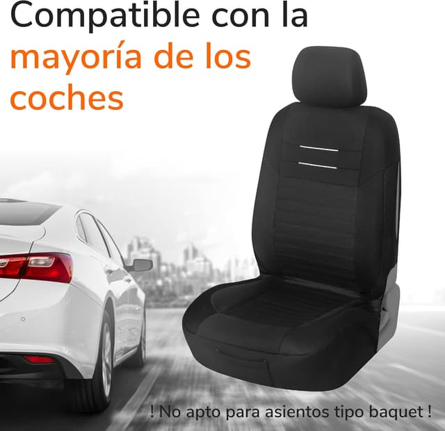 Detalle 2 de Upgrade4cars Fundas Asientos Delanteros Negro Versión 2026 4 piezas