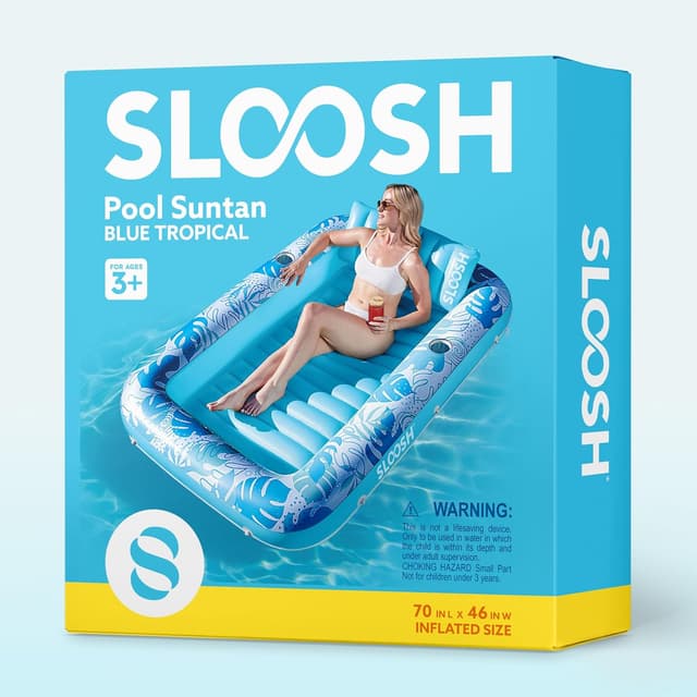 Thumbnail 6 de Sloosh Flotteur de Piscine Bronzage Lounge ☀️ 70" x 46"