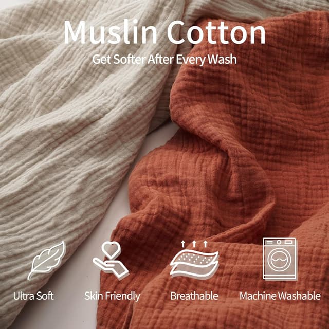 Detalle 2 de Peepeemax Musselin Spannbettlaken für Beistellbett (90x55 cm) – 2er Pack, braun