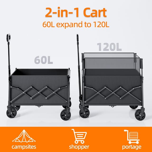 Thumbnail 1 de Carrello pieghevole resistente 120 L, portata 100 kg 🛒