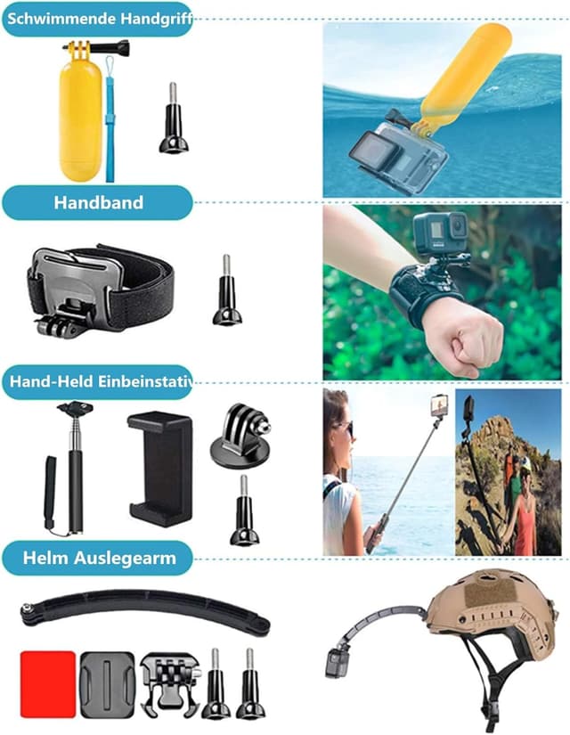 Thumbnail 2 de DIKER 70 in 1 Zubehör Set Action Cam đ„