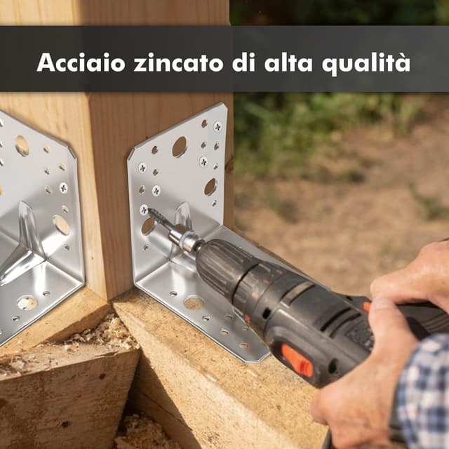 Detalle 1 de Shinfly 24 pezzi staffe angolari zincate 40×40×40 mm (rinforzate a 90°)