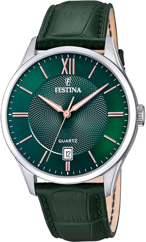 Detalle 2 de Festina F20426/7 Reloj analógico piel verde, 5 ATM