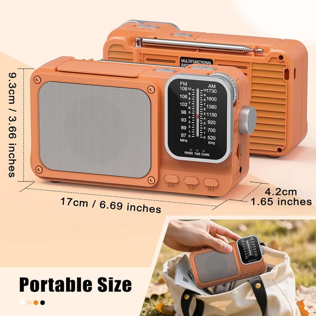 Detalle 2 de Radio Portátil Mini AM/FM Bluetooth 2400 mAh