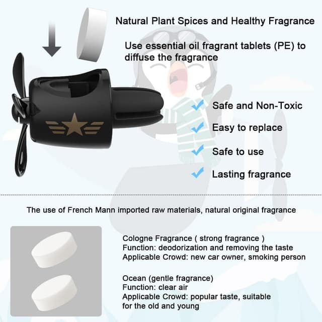 Thumbnail 3 de URAQT Auto Diffuser Cartoon Bär mit 2 Dufttabletten