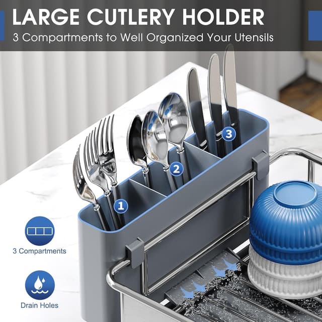 Detalle de Urackify Stainless Steel Dish Drying Rack 304 🍽