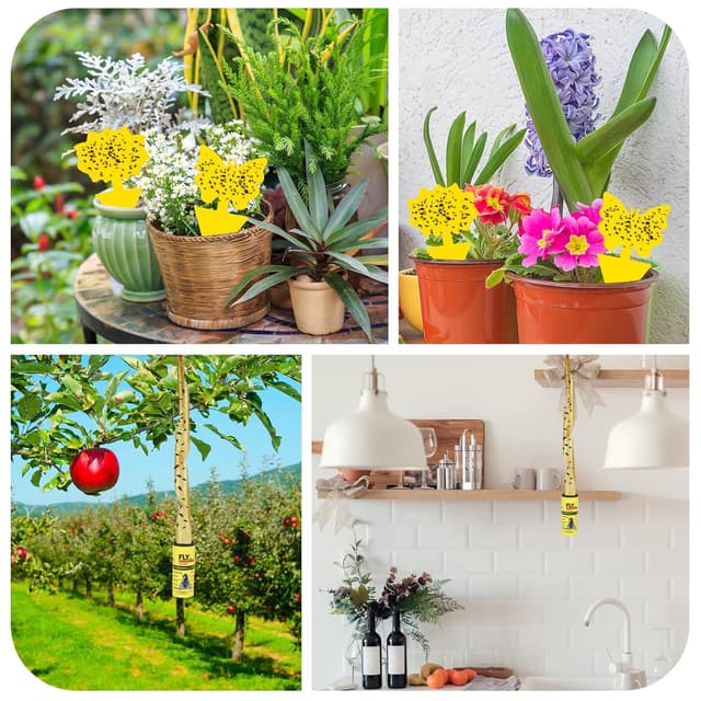 Thumbnail 6 de 50 Pack Fly Catcher (30 Fly Strips + 20 Fungus Gnat Killer) TRllTECH for indoor and outdoor use