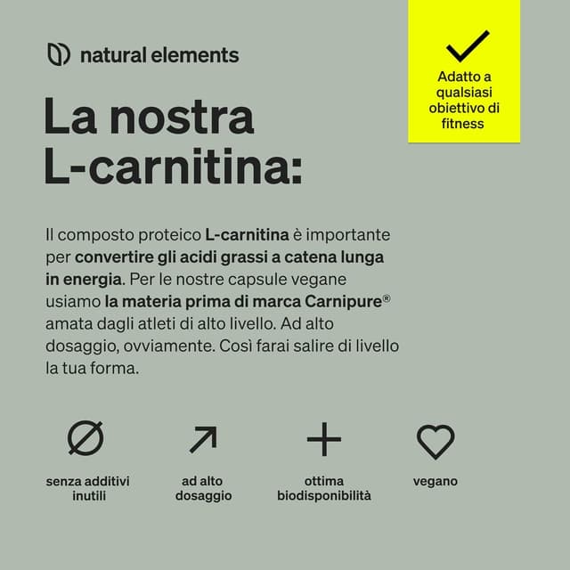 Thumbnail 2 de L-Carnitina 2000 con Carnipure, 2000 mg per dose giornaliera – 120 capsule vegan