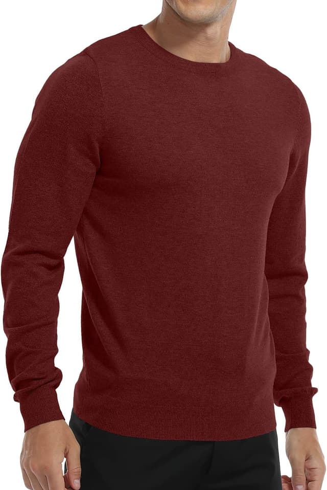 Detalle de MLANM Men’s Crew Neck Vintage Slim Sweatshirt Jumper (Long Sleeve Knitwear)
