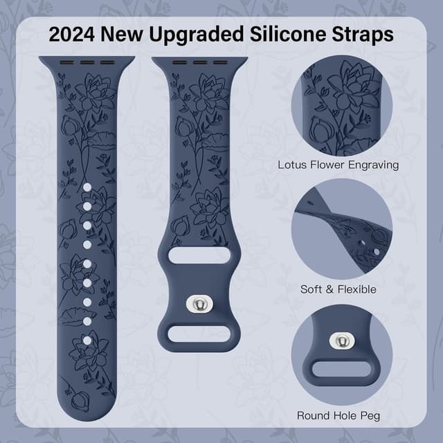 Detalle de Yoohoo Floral engraved strap, for Apple Watch 38mm