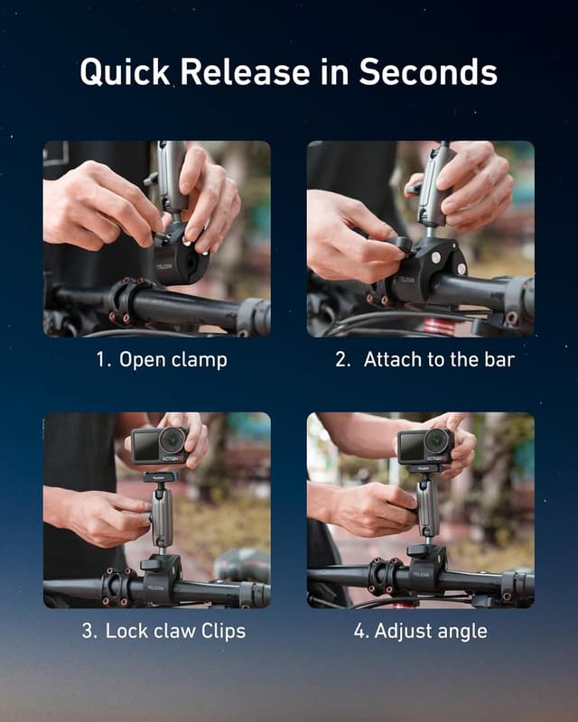 Detalle 2 de TELESIN Super-Klemmhalterung 360° Action-6