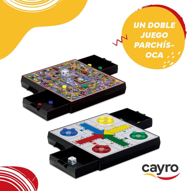 Detalle de Cayro Parcheesi & Oie modèle magnétique ( + 5 ans) avec tiroirs de rangement – jeu double 2 à 4 joueurs