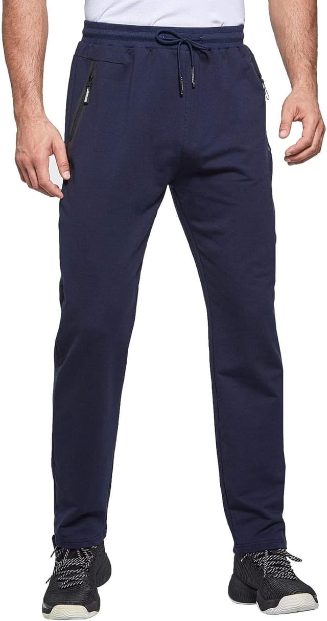 Detalle de JustSun Slim Fit Tracksuit Bottoms for Men with Zip Pockets