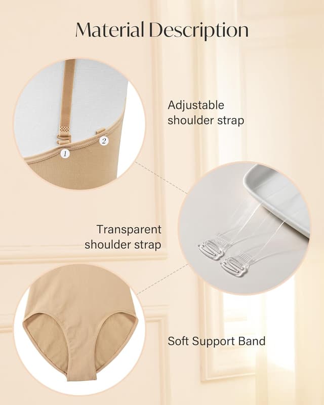 Detalle 1 de Stelle Girls Nude Leotard Seamless Undergarment Camisole with Adjustable Straps