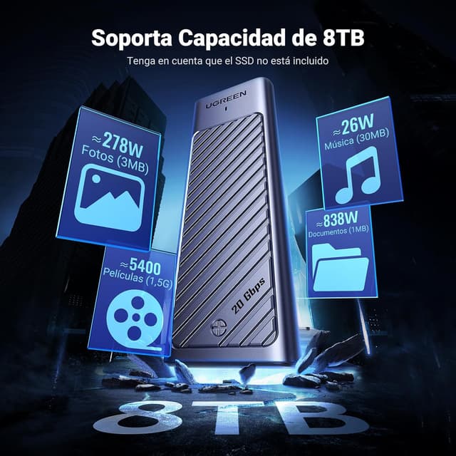 Thumbnail 4 de UGREEN Caja SSD M.2 NVMe USB-C 🚀 Compatible 970 EVO Plus, 980 Pro