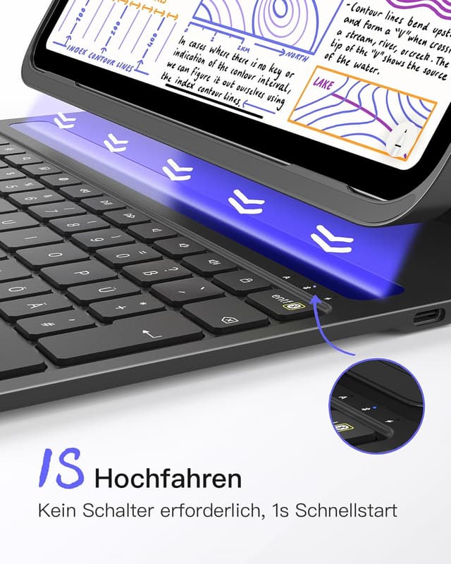 Detalle 2 de Inateck iPad 10 Hülle mit Tastatur 0,7 cm
