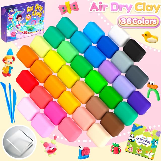 Thumbnail 2 de Bridokit Air Dry Clay 36‑colour modelling set 🎨