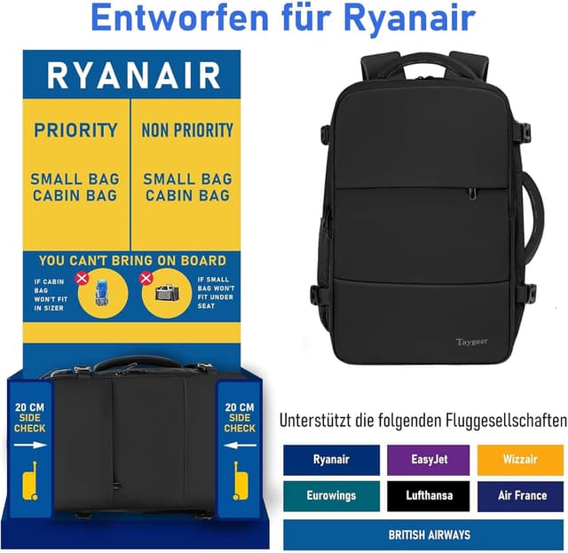 Detalle 2 de Taygeer Ryanair 24L Handgepäck Rucksack
