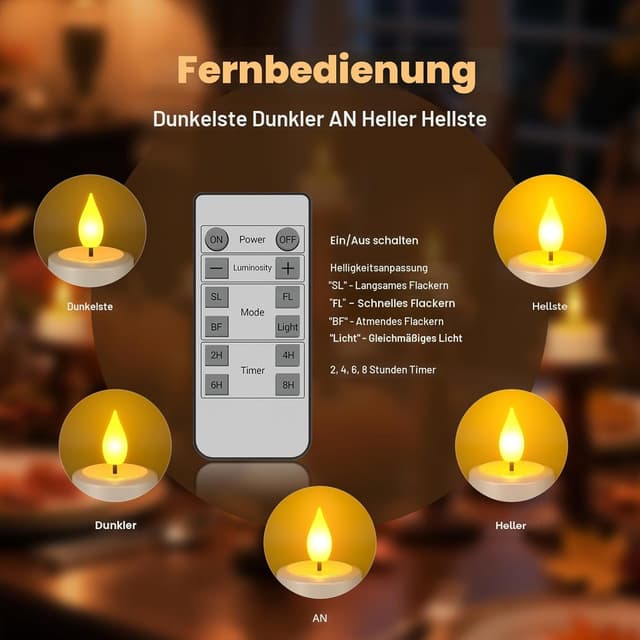 Thumbnail 5 de SoulBay Wiederaufladbare Teelichter 12 Stück 🕯