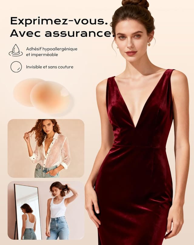 Detalle 2 de Cache-tétons invisibles 2 paires