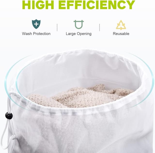 Detalle de OTraki lot de 2 grands filets à linge 50 x 60 cm avec cordon de serrage