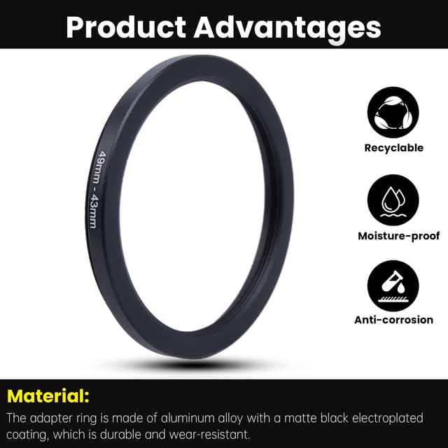 Thumbnail 2 de Metall Step-Down Ring 49–43 mm