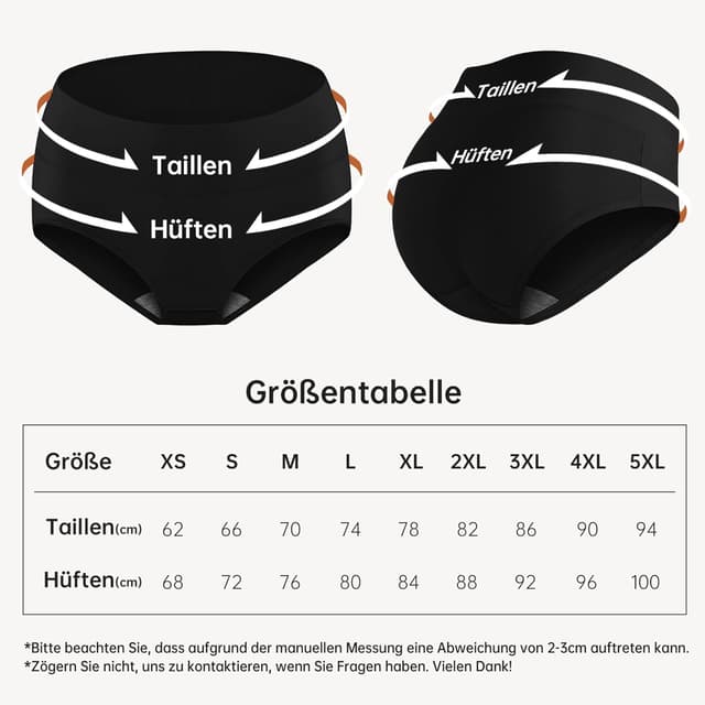 Thumbnail 6 de QINCAO Damen-Unterhosen im 6er-Pack mit hohem Bund aus Baumwolle & Elasthan