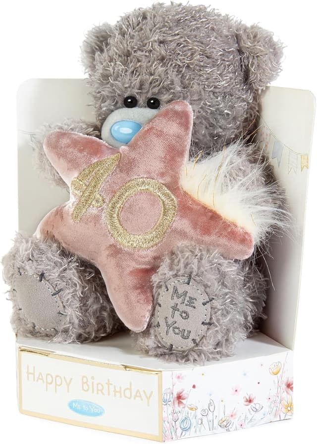 Detalle 2 de Me to You Tatty Teddy Plush Grey 15cm 40th Birthday Bear on Luxury Gift Plinth (Official Collection)