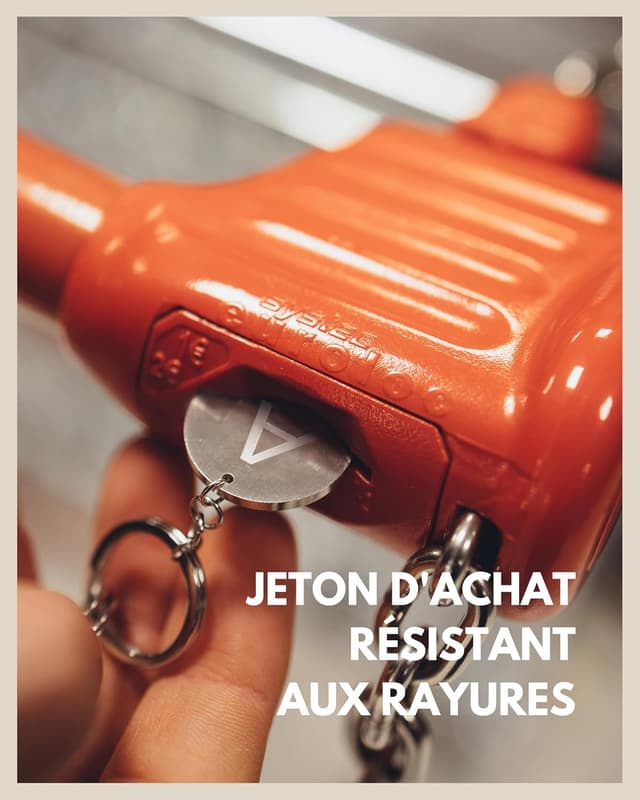 Detalle 2 de Porte-clés lettre jeton de caddie acier inoxydable