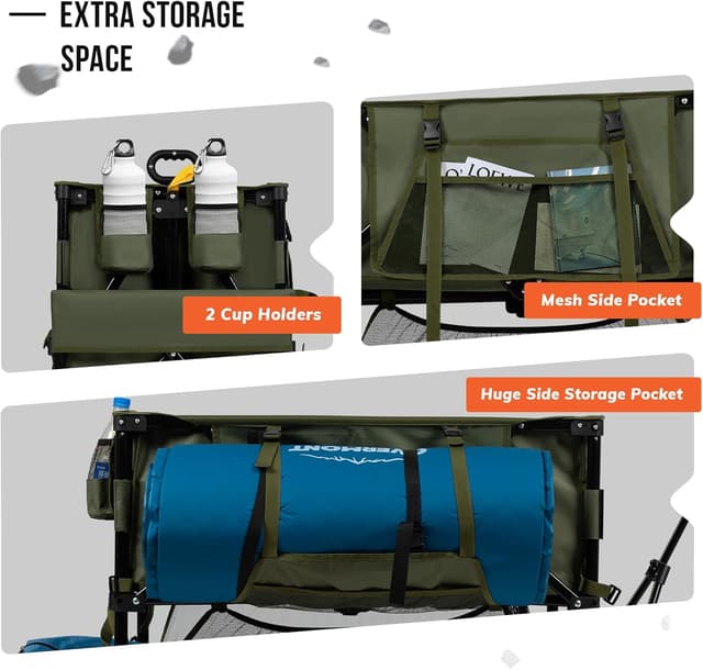 Detalle de OVERMONT 400L Folding Double Decker Wagon – all-terrain detachable wheels, 200kg capacity