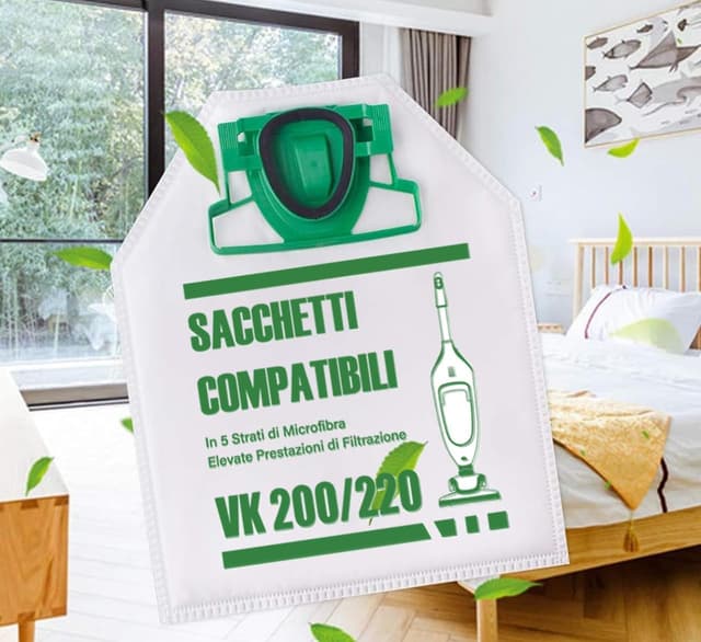 Detalle de 12 sacchetti compatibili per aspirapolvere Folletto VK200–VK220S
