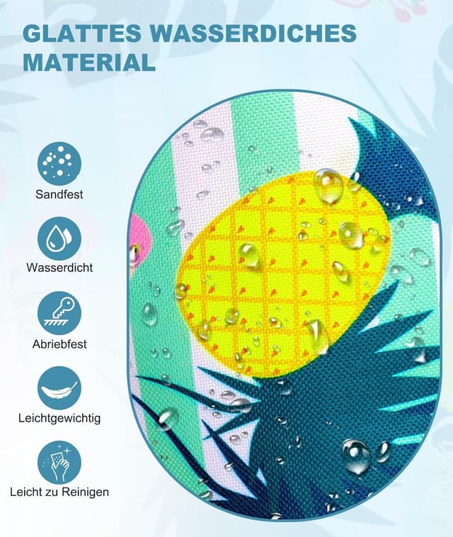 Detalle 2 de ISEYOU Strandtasche XXL Familie 45L – faltbare, wasserdichte Groß-Strandtasche mit Reißverschluss