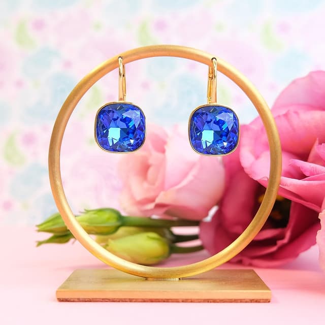 Thumbnail 4 de NOBEL SCHMUCK Goldene Kristall Ohrringe