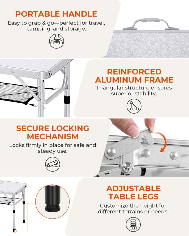 Thumbnail 4 de Sportneer Folding Camping Table 23.6" x 15.7" ⛺