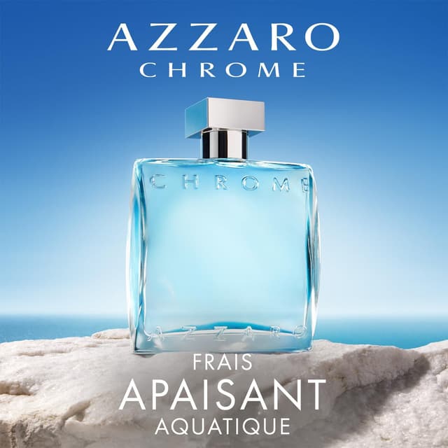 Detalle de Azzaro Chrome Eau de Toilette pour homme : frais aquatique pour le quotidien