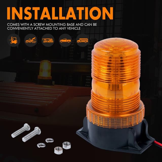 Detalle 2 de Xprite 30 LED Amber Forklift Beacon Strobe Light (10-110V) – 4-Pack