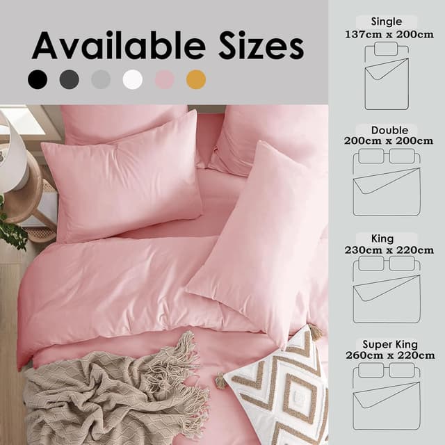 Thumbnail 6 de REHAN & CO Single Duvet Cover Set in Blush (soft brushed microfiber) with pillowcases
