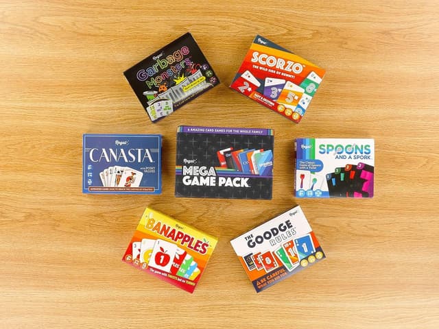 Detalle de Regal Games Fun Card Games Set for Adults (6 games incl. Canasta, Banapples, ScorZo) — Travel & family game night deck