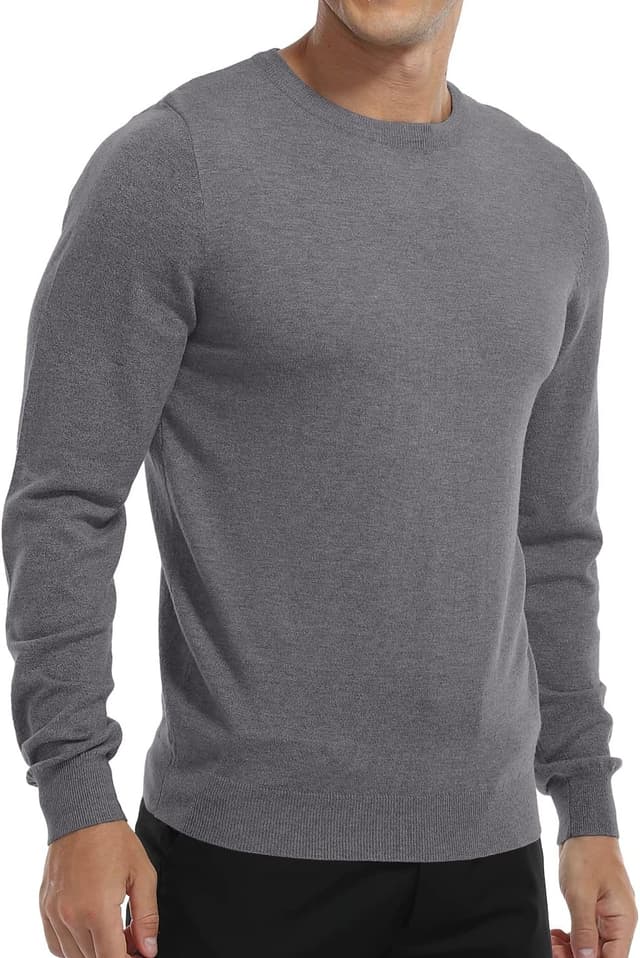 Thumbnail 6 de MLANM Men’s Crew Neck Vintage Slim Sweatshirt Jumper (Long Sleeve Knitwear)