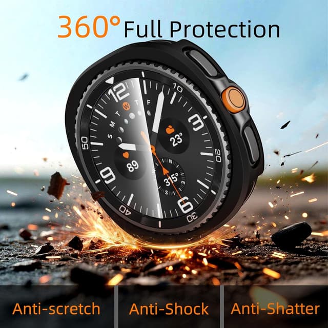 Detalle de Jvchengxi 4+4 Schutzhülle (46 mm) & gehärtete Glasfolie für Samsung Galaxy Watch 8 Classic