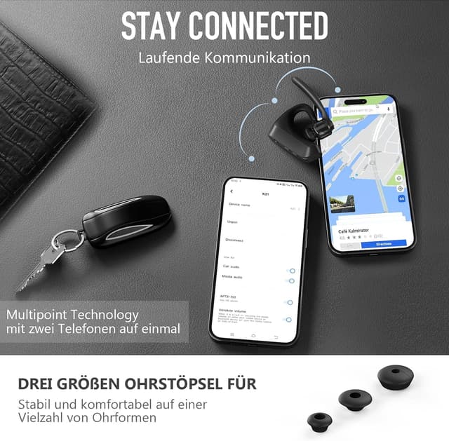 Thumbnail 5 de Conambo Bluetooth Headset V5.2 – kabellose Ohrhörer, 750 mAh Ladeetui