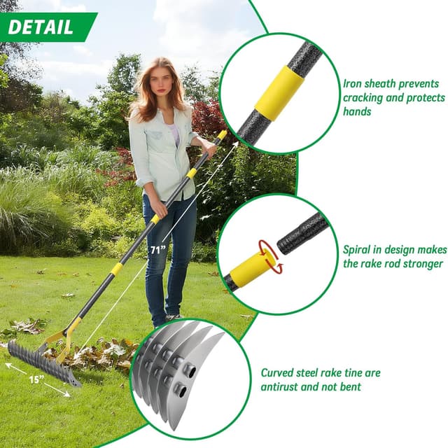 Thumbnail 4 de Thatch Rake 71-inch stainless dethatcher for lawn