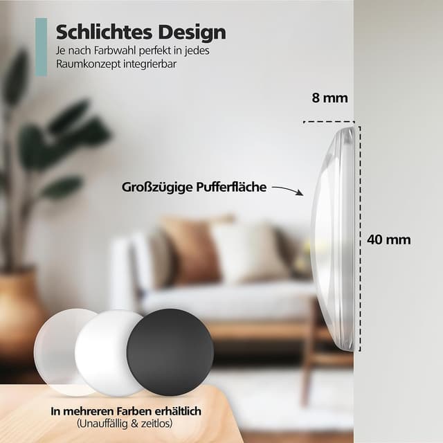 Detalle 2 de virea Türstopper-Set (10 Stück) transparent, selbstklebend – 40 x 8 mm zum Schutz von Wänden und Möbeln