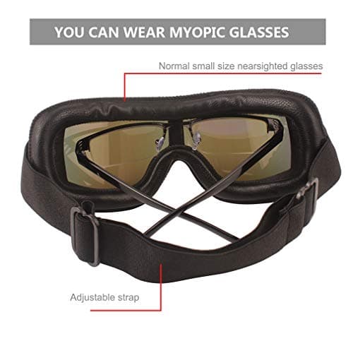 Thumbnail 4 de Ashilun Retro Pilot motorcycle goggles fog-proof