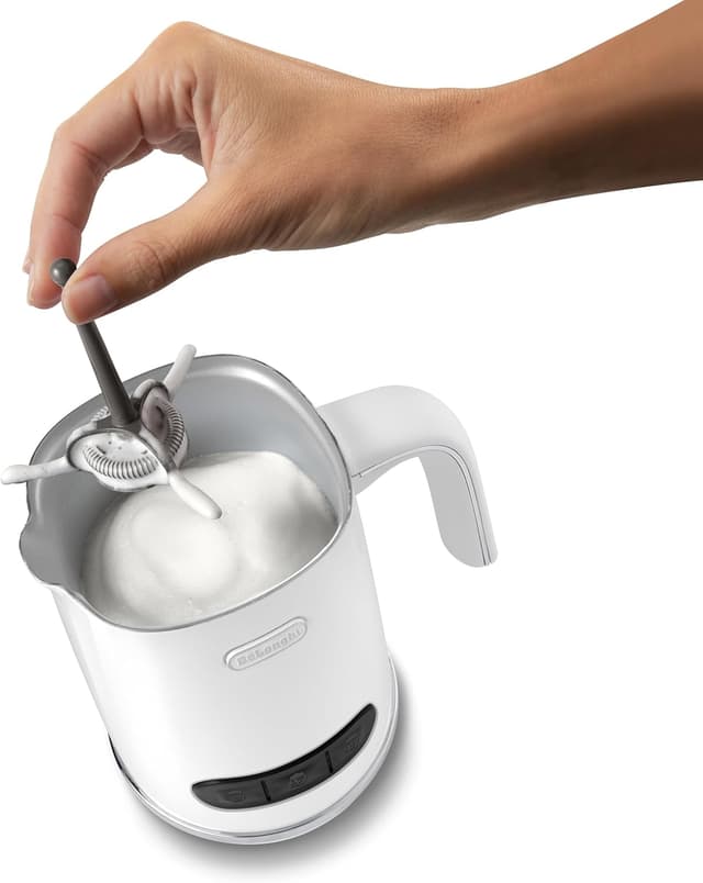 Detalle de De'Longhi LatteMix EMF3.W montalatte automatico per latte e alternative vegetali, 250 ml, bianco