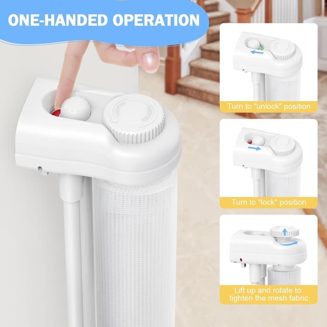 Detalle 2 de Treppenschutzgitter ausziehbar 300 cm, weiß