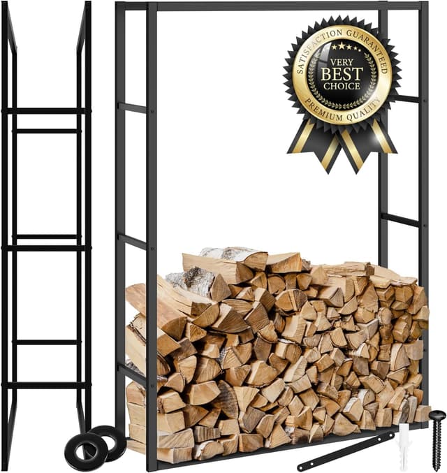 Detalle de tectake Leñero de acero, gran capacidad