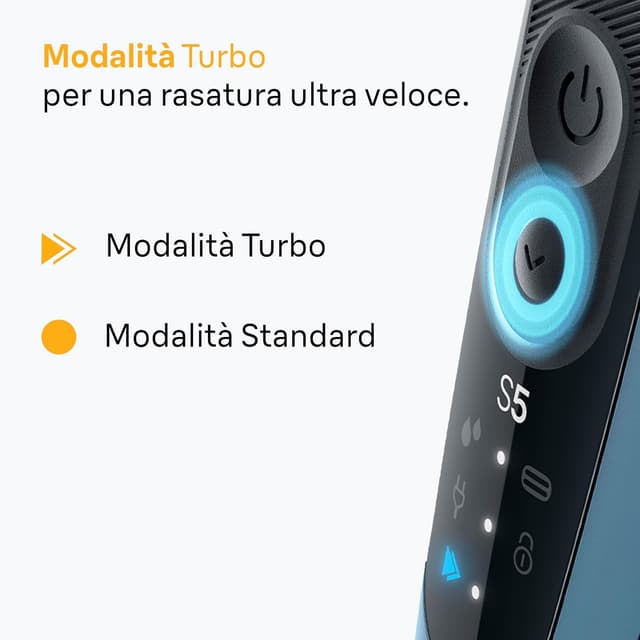 Detalle 2 de Braun Serie 5 Rasoio Elettrico Barba Wet&Dry 52-A1820SI Azzurro (senza fili) con +2 accessori