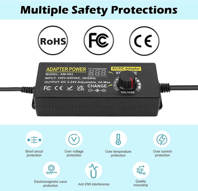 Detalle de Alimentatore universale regolabile 144W 3-24V